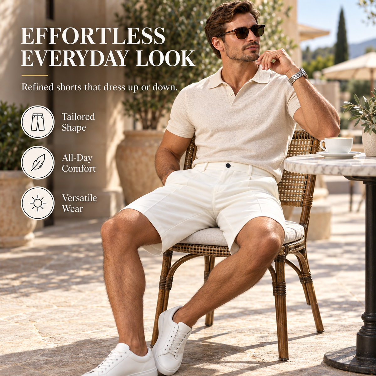 Pleated Tailored Bermuda Shorts