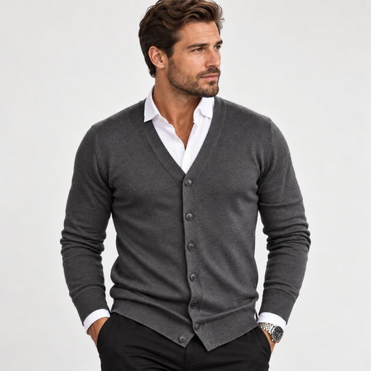 V-Neck Knit Cardigan