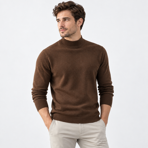 Mock-Neck Knit Sweater