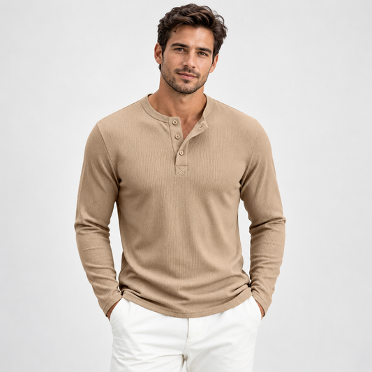 Ribbed Henley Shirt