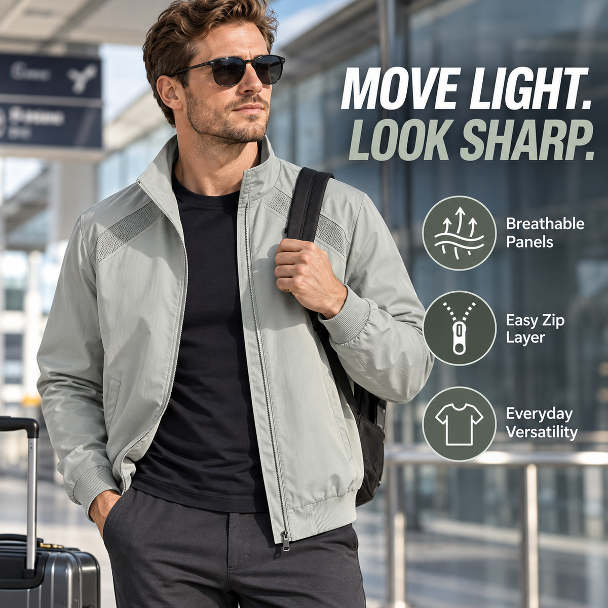 Colorblock Stand-Collar Jacket