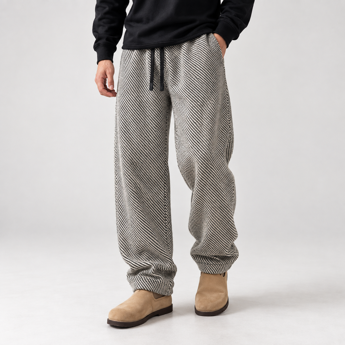 Textured Drawstring Pants